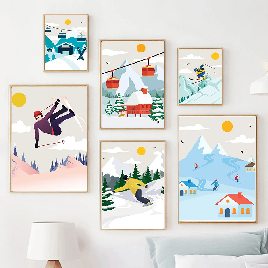 Minimalist Snow Mountain Canva - Baby Nursery Themes Boy recension och pris