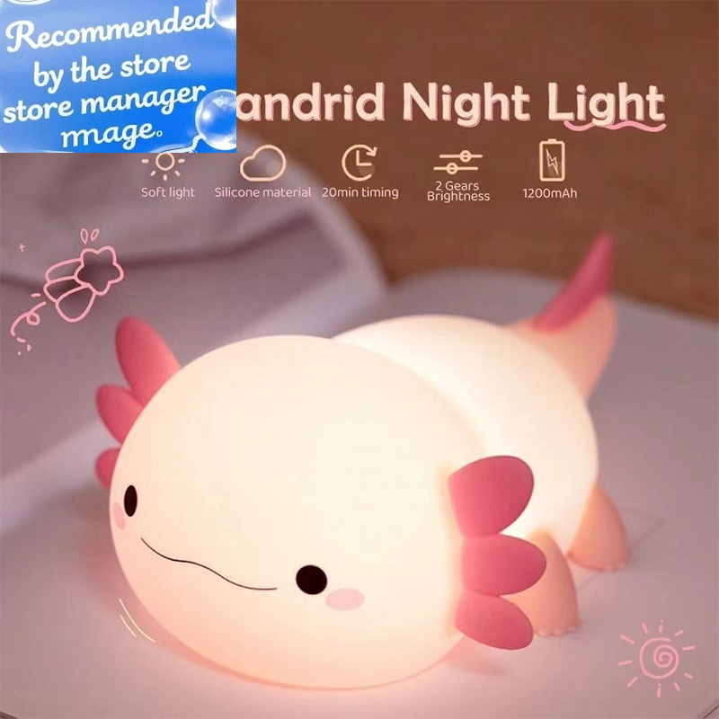 Cute Axolotl Night Light Silic - Baby Nursery Egg Light recension och pris