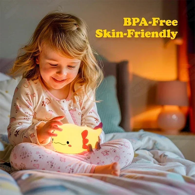 Cute Axolotl Night Light Silic - Baby Nursery Egg Light recension och pris