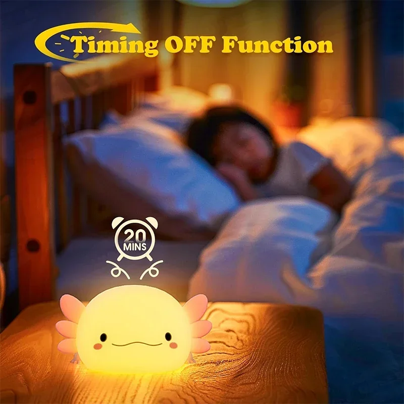 Cute Axolotl Night Light Silic - Baby Nursery Egg Light recension och pris