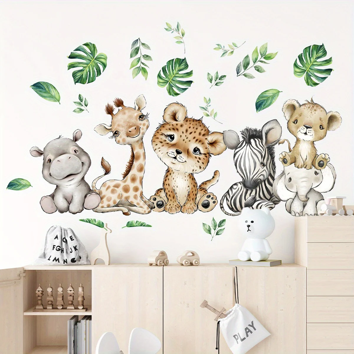 1PC Cartoon Cute Hippo Tiger E - Baby Nursery Stickers recension och pris