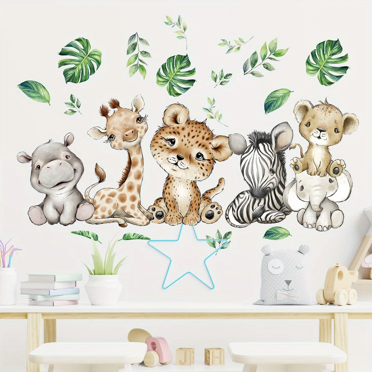 1PC Cartoon Cute Hippo Tiger E - Baby Nursery Stickers recension och pris