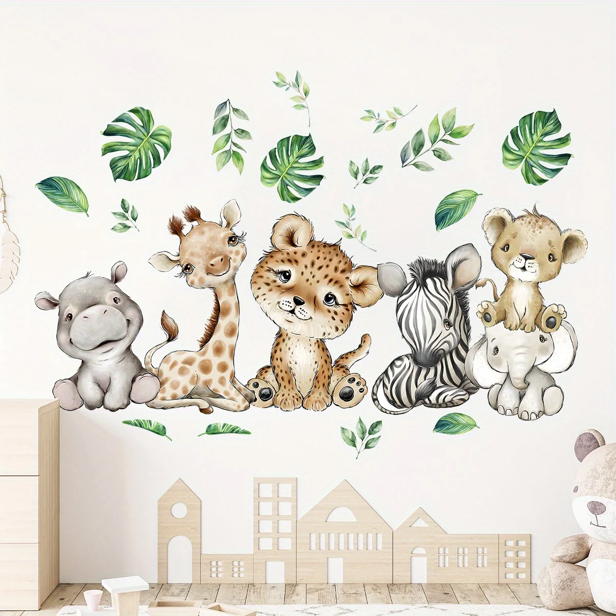 1PC Cartoon Cute Hippo Tiger E - Baby Nursery Stickers recension och pris