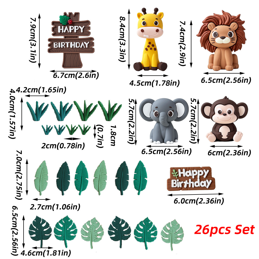 Wild Jungle Animal Cake Topper - Baby Nursery Jungle Theme recension och pris