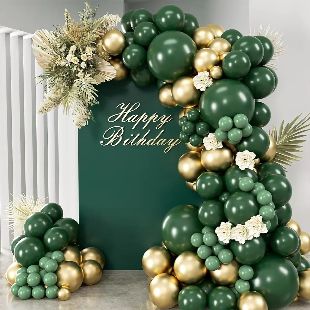 101Pcs Green Gold Latex Balloo - Baby Nursery Jungle Theme recension och pris
