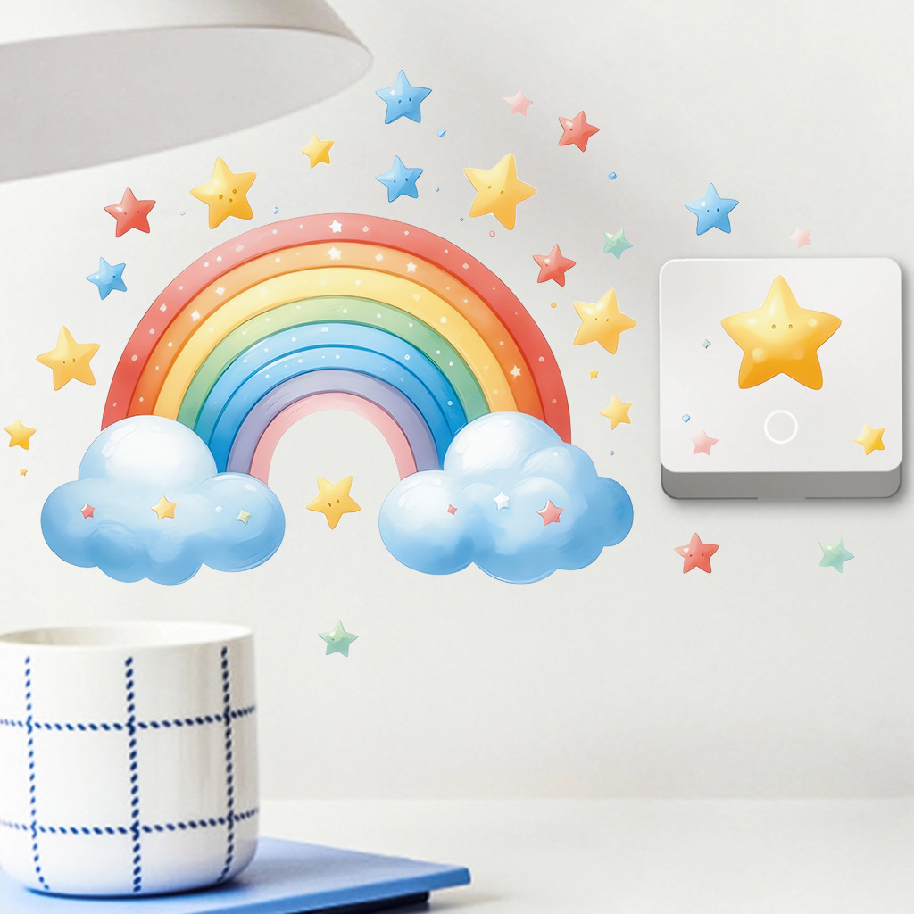 Cartoon Rainbow Luminous Wall  - Baby Nursery Diy recension och pris