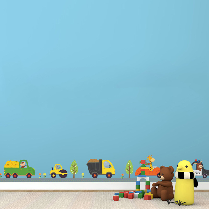 Cartoon Animals Car Wall Stick - Baby Nursery Stickers recension och pris