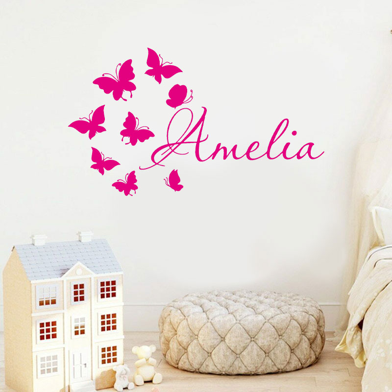 Personalized Girls Name Cartoo - Baby Nursery Mural Wallpaper recension och pris