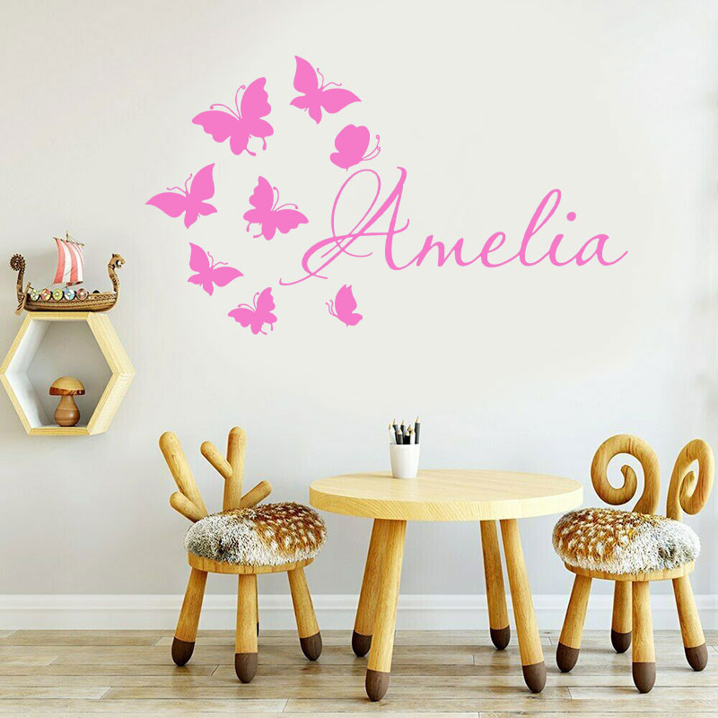 Personalized Girls Name Cartoo - Baby Nursery Mural Wallpaper recension och pris