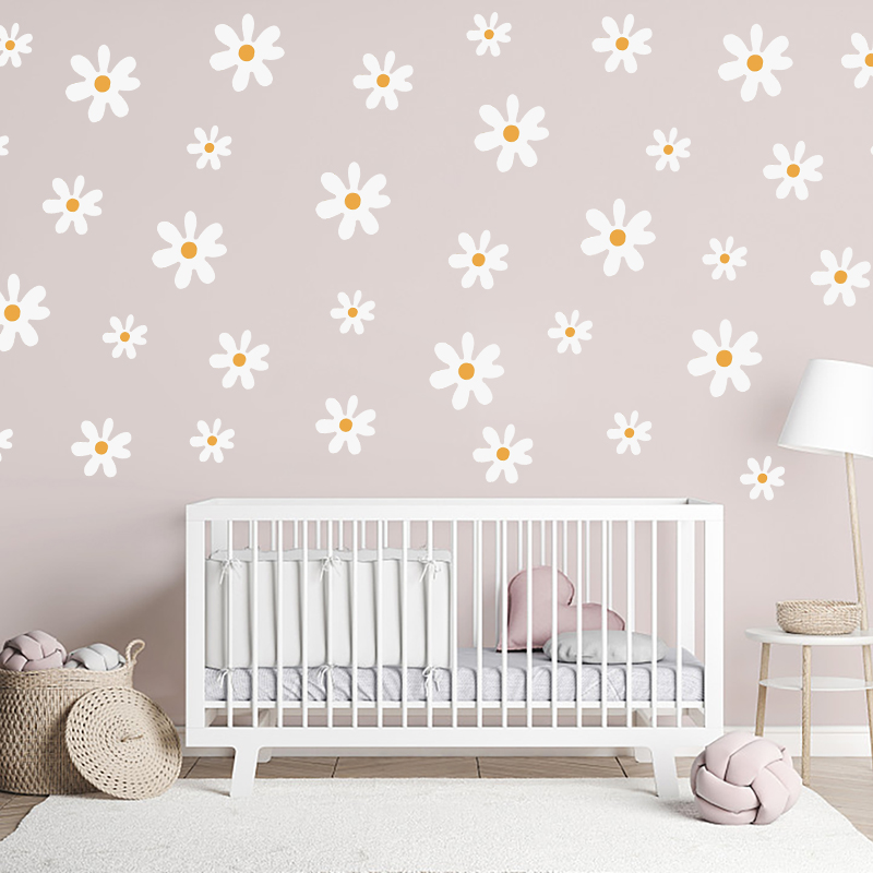 Boho Daisy Flowers Wall Sticke - Baby Nursery Diy recension och pris