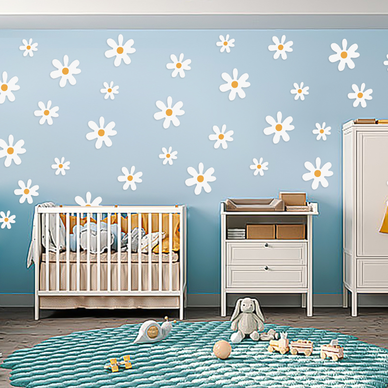 Boho Daisy Flowers Wall Sticke - Baby Nursery Diy recension och pris