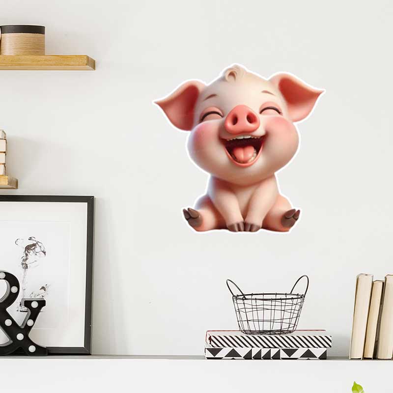 Cute Piggy Wall Sticker Baby K - Baby Nursery Mural Wallpaper recension och pris
