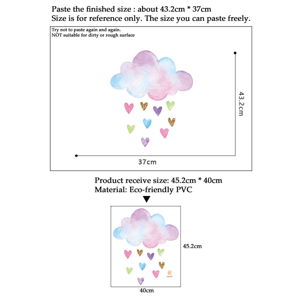 Hand Drawn Colorful Love Cloud - Baby Nursery Mural Wallpaper recension och pris