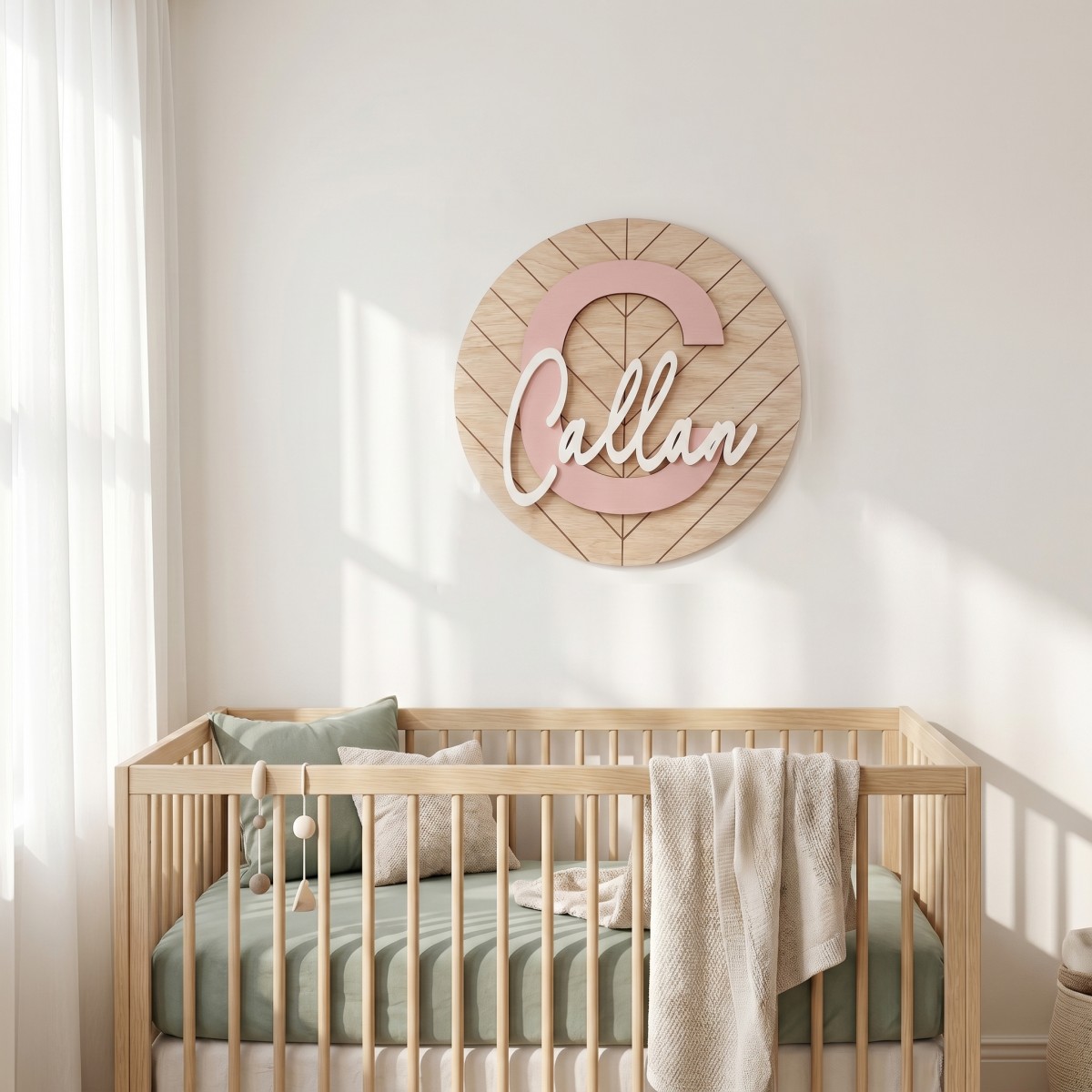 1Pc Custom Round Geometric Woo - Baby Nursery Diy recension och pris