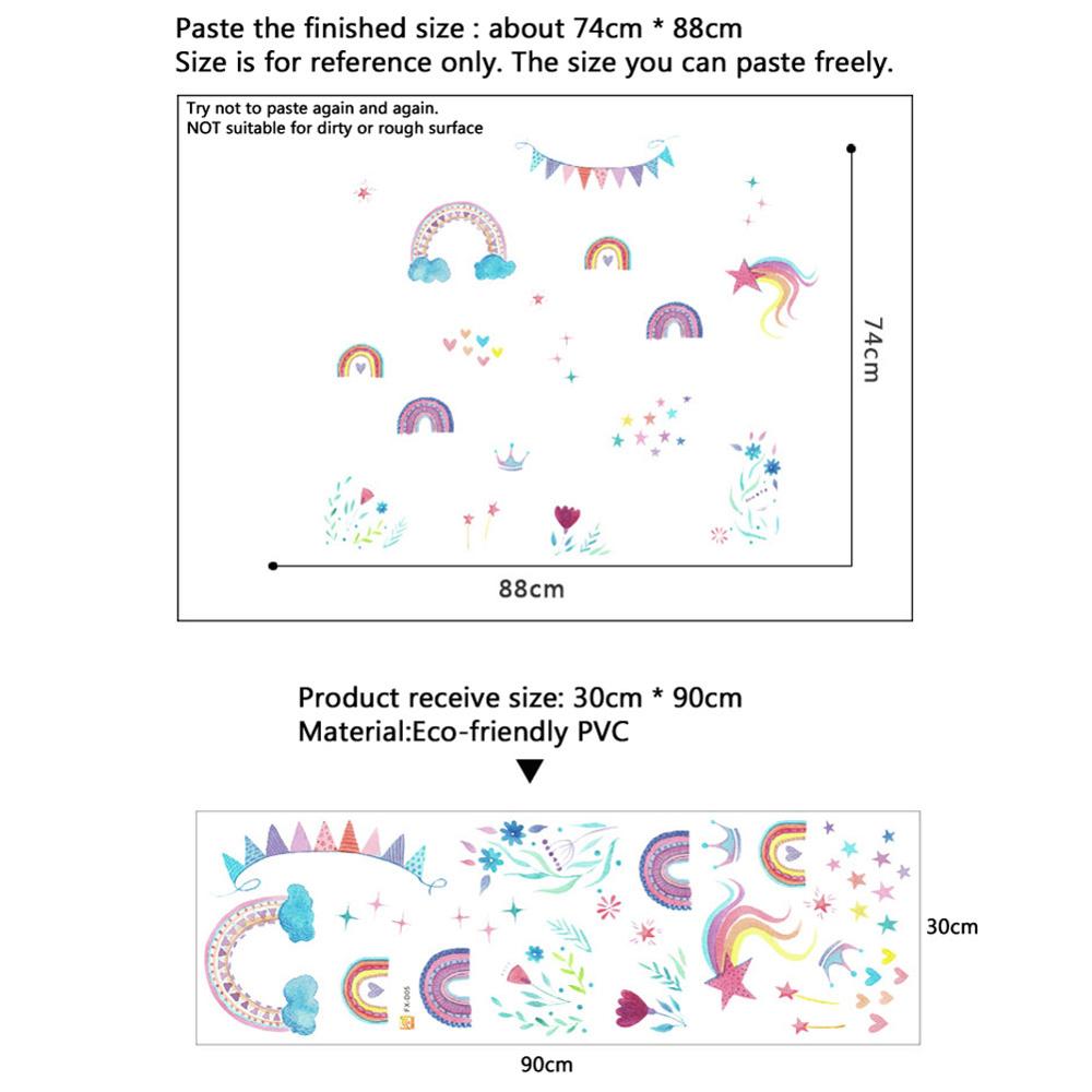 Cartoon Rainbow Stars Wall Sti - Baby Nursery Mural Wallpaper recension och pris