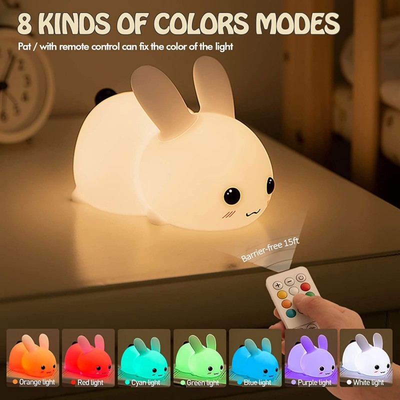 LED Rabbit Night Light Remote  - Baby Nursery Egg Light recension och pris