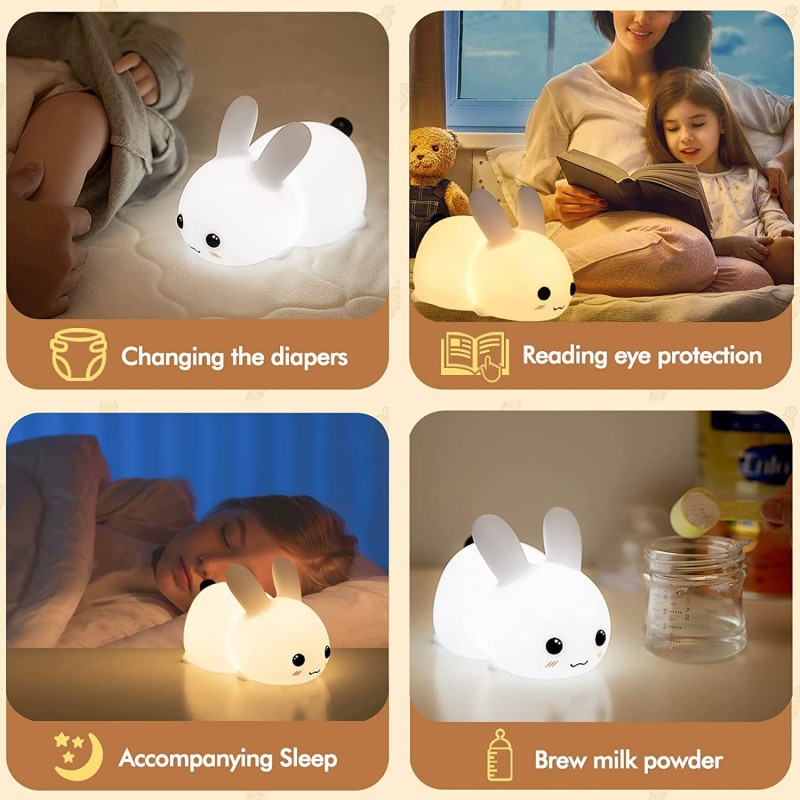 LED Rabbit Night Light Remote  - Baby Nursery Egg Light recension och pris