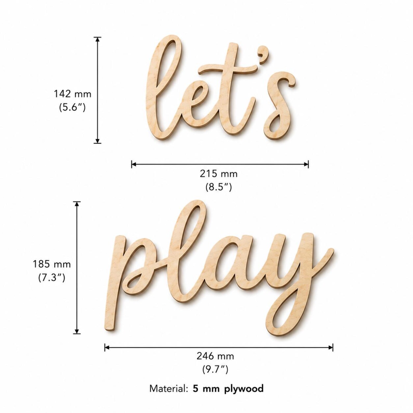 Let's Play Wooden Wall Sign, P - Baby Nursery Toy recension och pris