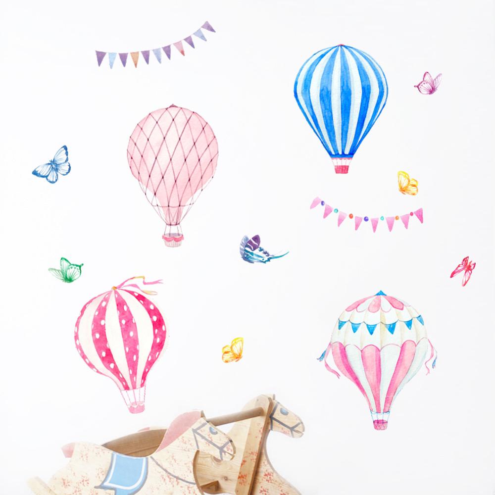 Cartoon Hot Air Balloon Wall S - Baby Nursery Mural Wallpaper recension och pris