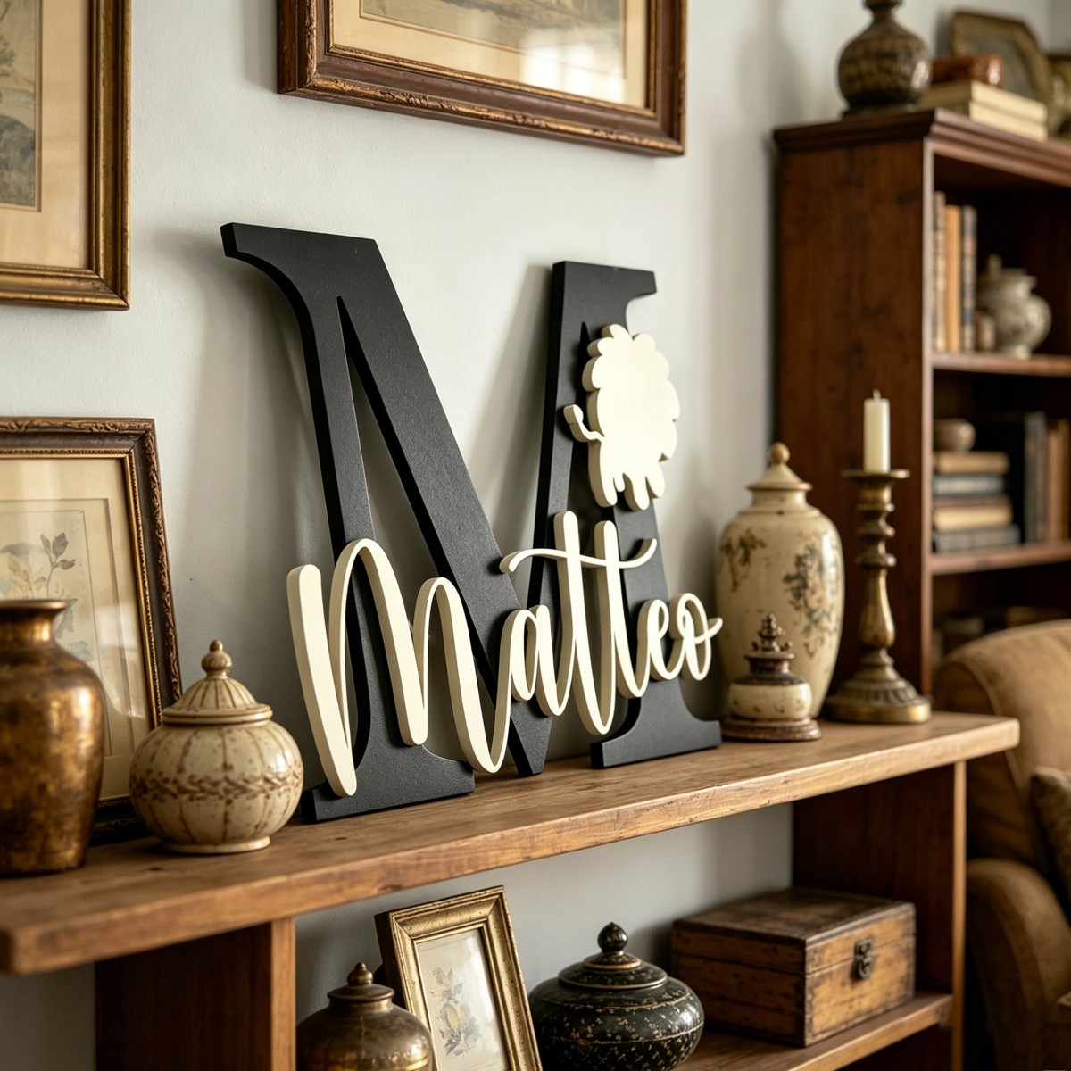 1Pc Custom Lion Name & Initial - Baby Nursery Diy recension och pris