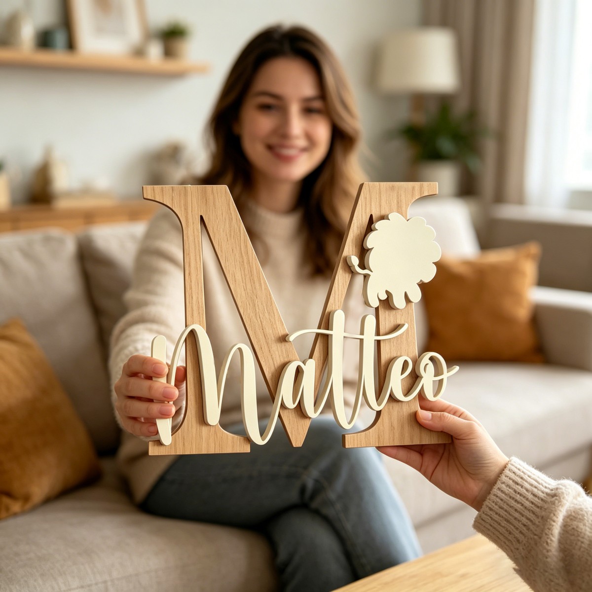 1Pc Custom Lion Name & Initial - Baby Nursery Diy recension och pris