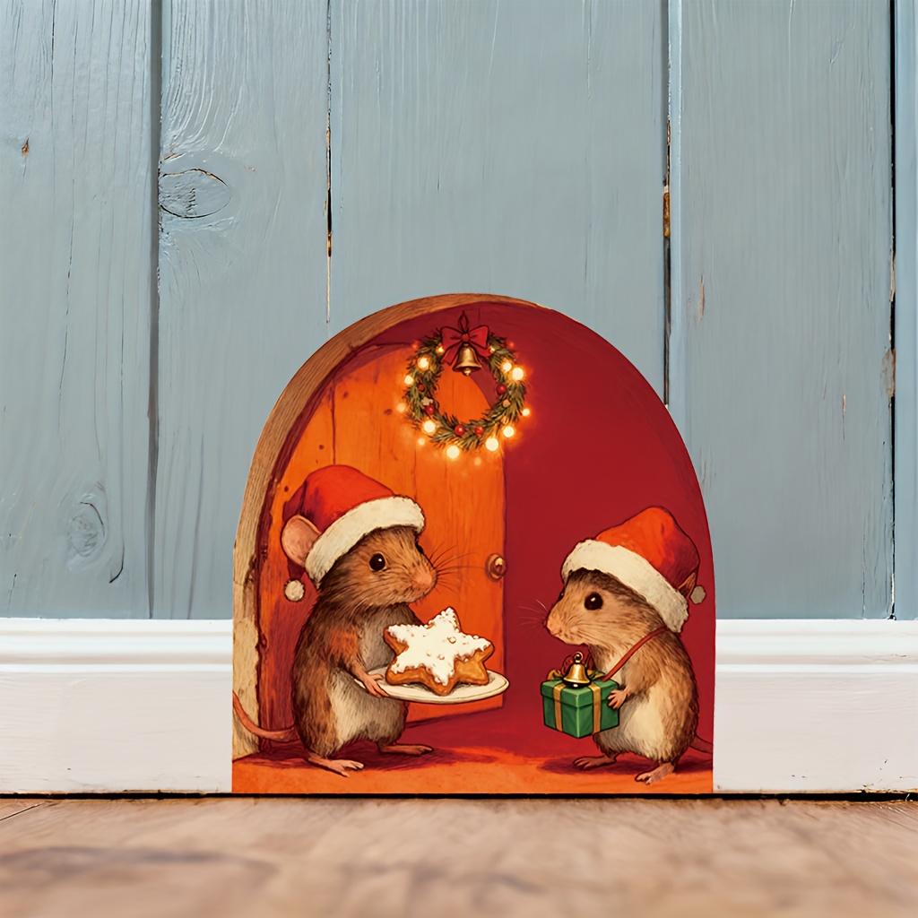 Festive Christmas Mouse Hole W - Baby Nursery Mural Wallpaper recension och pris
