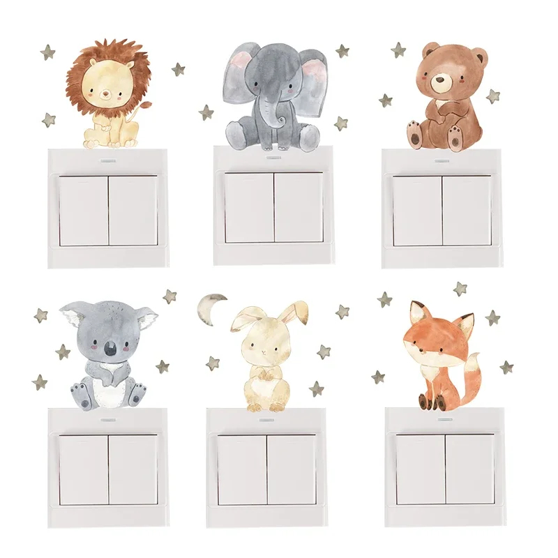 1/2/4/6set Cartoon Animals Wal - Baby Nursery Stickers recension och pris